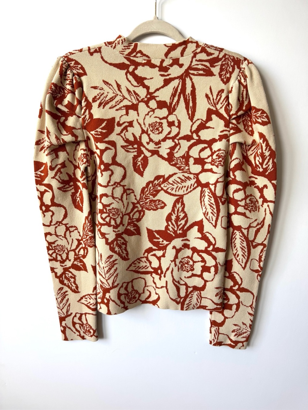 Baltic Born Sebastian Puff Sleeve Floral Intarsia Knit Sweater XL - Picture 7 of 9